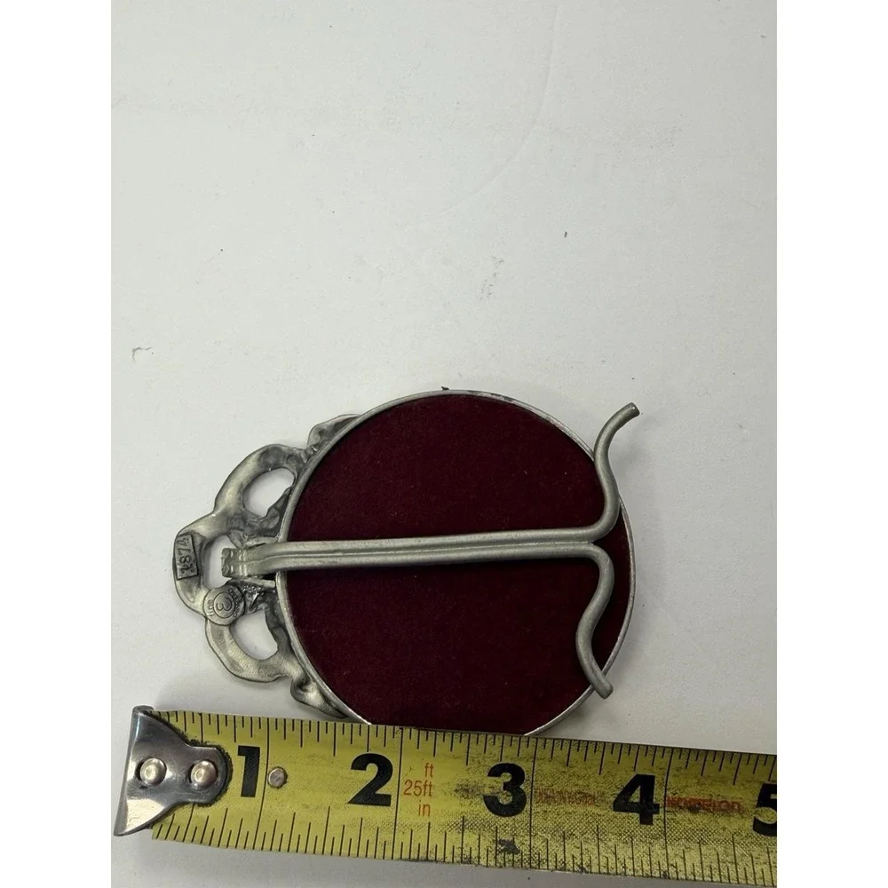 Elias Pewter Sterling Round Frame Ribbons Branches Ornate Romantic 1874